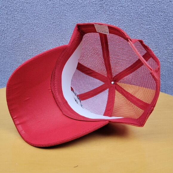 Embroidered USA Bald Eagle Shadow Snapback Trucker Hat Red American Flag Cap - Picture 13 of 16